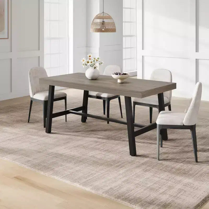 Industrial Rustic Dining Table for 4-6 63 Rectangular Tabletop with Heavy-Duty Metal Legs Durable & Easy to Assemble Kitchen