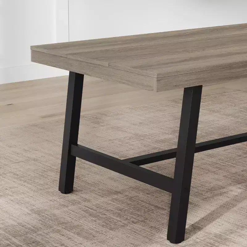Industrial Rustic Dining Table for 4-6 63 Rectangular Tabletop with Heavy-Duty Metal Legs Durable & Easy to Assemble Kitchen