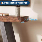 55-Zoll-schmaler Konsolentisch - 2-stufiger Eingangs- und Sofatisch für Flur, Wohnzimmer, Foyer, Büro - schmaler Beistelltisch hinter dem Sofa