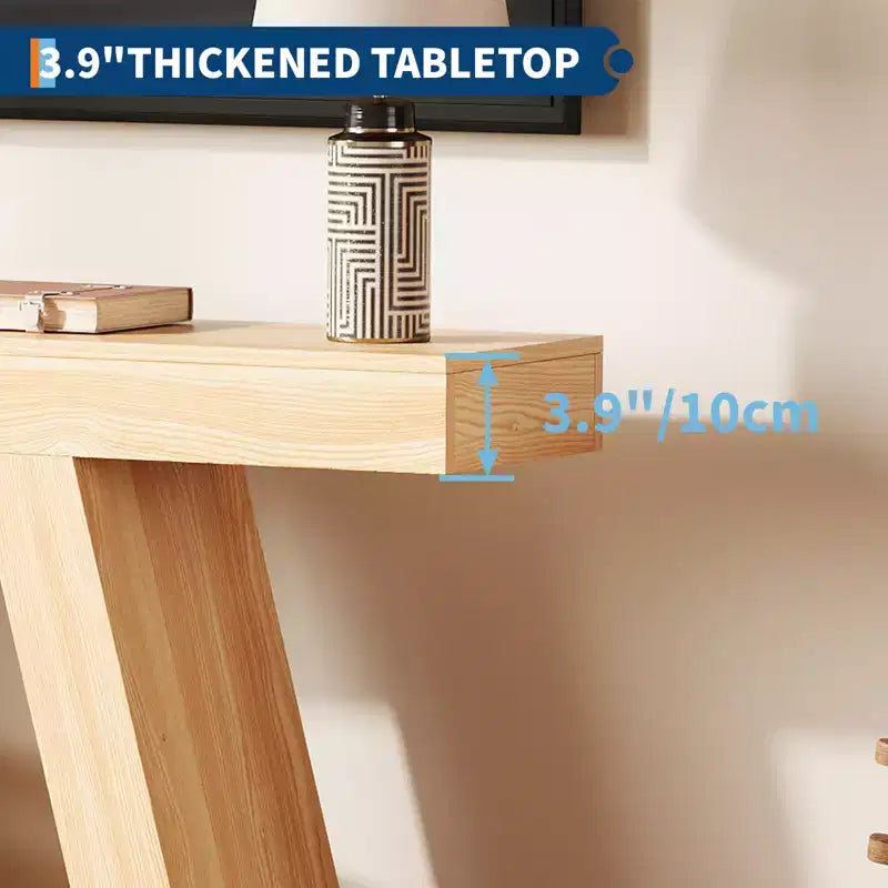 55 Inch Narrow Console Table - 2-Tier Entryway Sofa Table for Hallway, Living Room, Foyer, Office - Slim Behind Couch Side Table