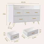 Commode moderne pour chambre, meuble de rangement en bois avec éclairage LED et station de recharge, commode blanche pour dressing, couloir et entrée