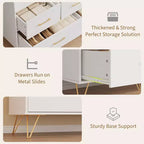 Commode moderne pour chambre, meuble de rangement en bois avec éclairage LED et station de recharge, commode blanche pour dressing, couloir et entrée