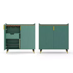 Wijnkast, wijnbar-kast met geribbelde deuren, modern klein buffetdressoir met wijnrek en glashouders