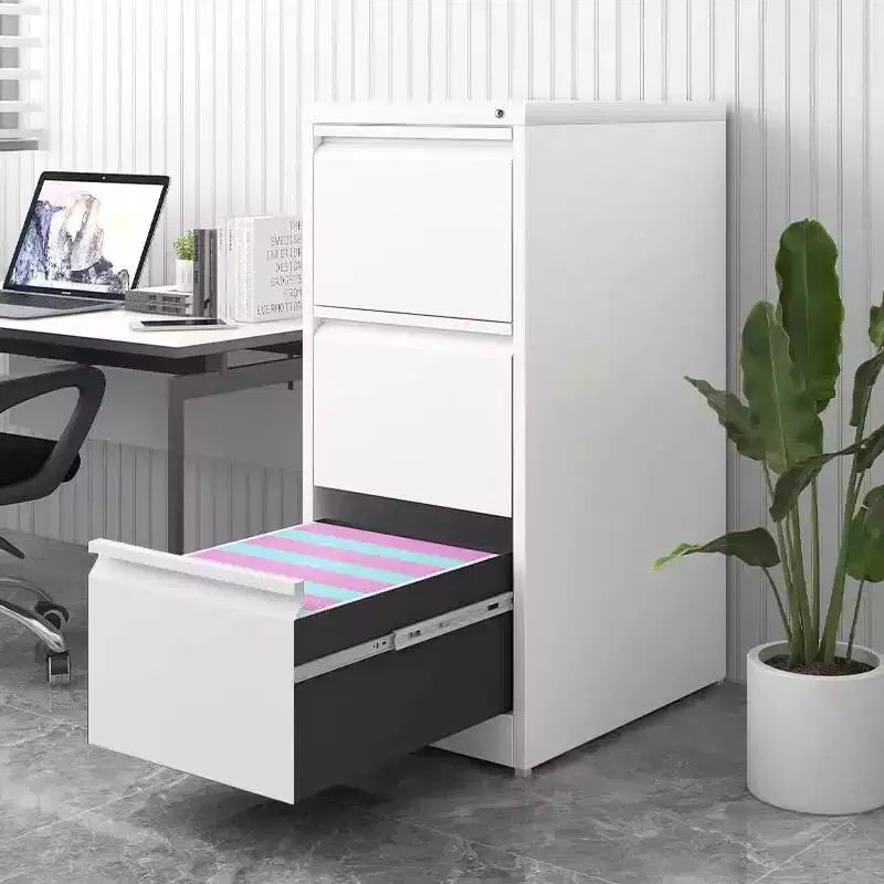 3/4 Drawer File Cabinet with Lock, Vertical File Cabinets for Home Office, Metal Filing Cabinets, Heavy Duty Steel Lockable Filing Storage Cabinet