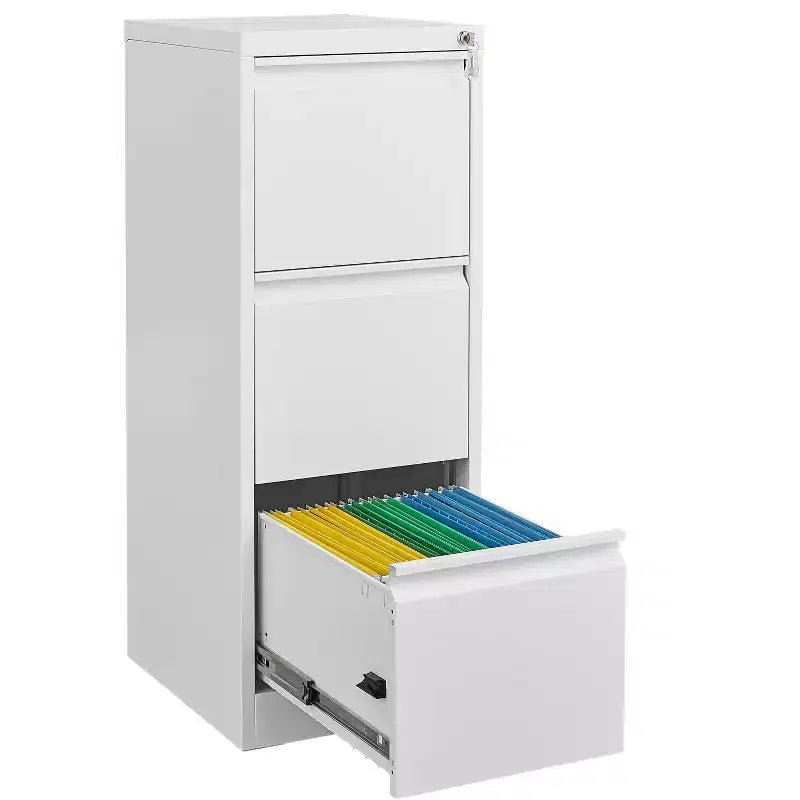3/4 Drawer File Cabinet with Lock, Vertical File Cabinets for Home Office, Metal Filing Cabinets, Heavy Duty Steel Lockable Filing Storage Cabinet