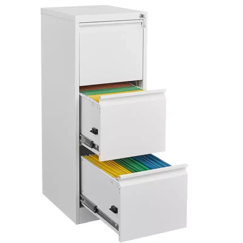 3/4 Drawer File Cabinet with Lock, Vertical File Cabinets for Home Office, Metal Filing Cabinets, Heavy Duty Steel Lockable Filing Storage Cabinet