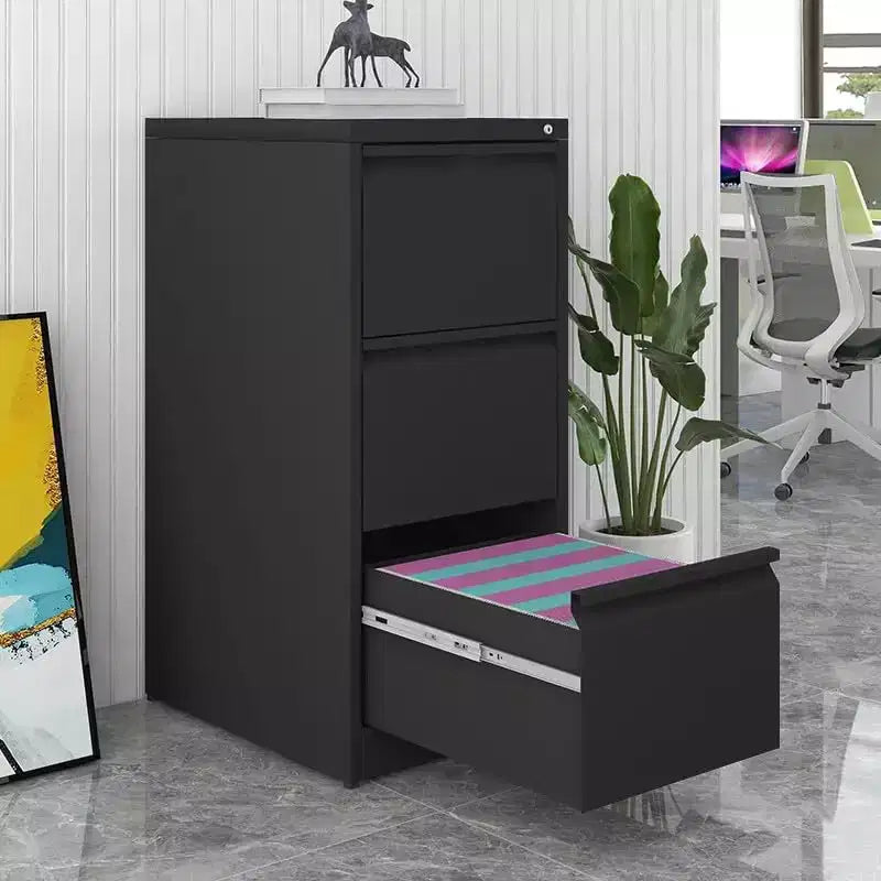 3/4 Drawer File Cabinet with Lock, Vertical File Cabinets for Home Office, Metal Filing Cabinets, Heavy Duty Steel Lockable Filing Storage Cabinet