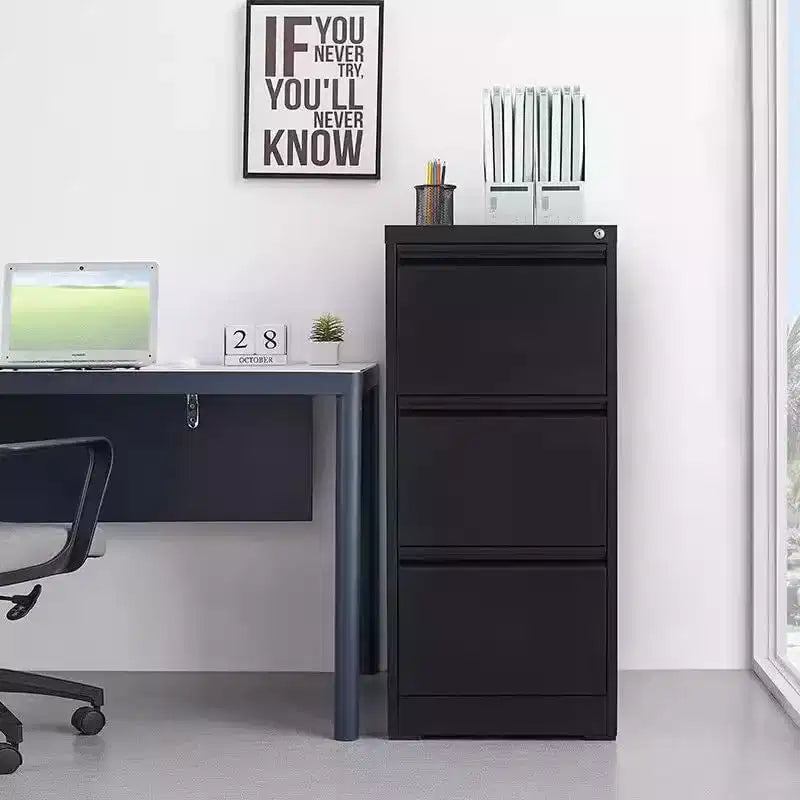 3/4 Drawer File Cabinet with Lock, Vertical File Cabinets for Home Office, Metal Filing Cabinets, Heavy Duty Steel Lockable Filing Storage Cabinet