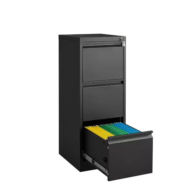 3/4 Drawer File Cabinet with Lock, Vertical File Cabinets for Home Office, Metal Filing Cabinets, Heavy Duty Steel Lockable Filing Storage Cabinet