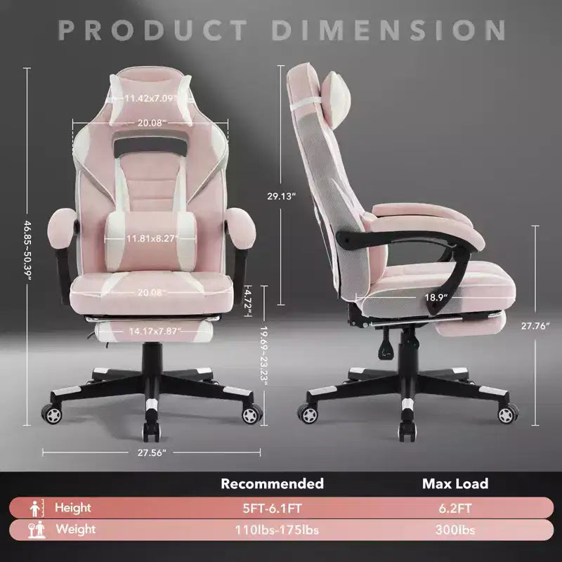 Big and Tall Office Chair, High Back Leather Gaming Chair with Footrest, Ergonomic Computer Chair with/Lumbar Support & Headrest