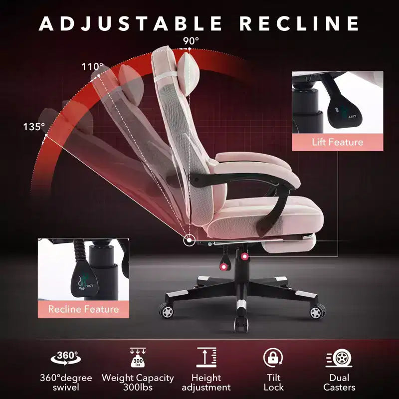 Big and Tall Office Chair, High Back Leather Gaming Chair with Footrest, Ergonomic Computer Chair with/Lumbar Support & Headrest