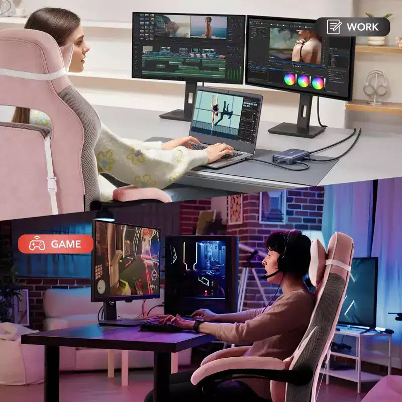 Big and Tall Office Chair, High Back Leather Gaming Chair with Footrest, Ergonomic Computer Chair with/Lumbar Support & Headrest