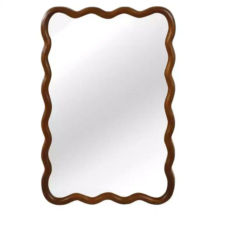 Specchio Decorativo Rettangolare da Parete 20 x 30 con Cornice in Legno Massello, Specchio d'Accento per Bagno o Ingresso