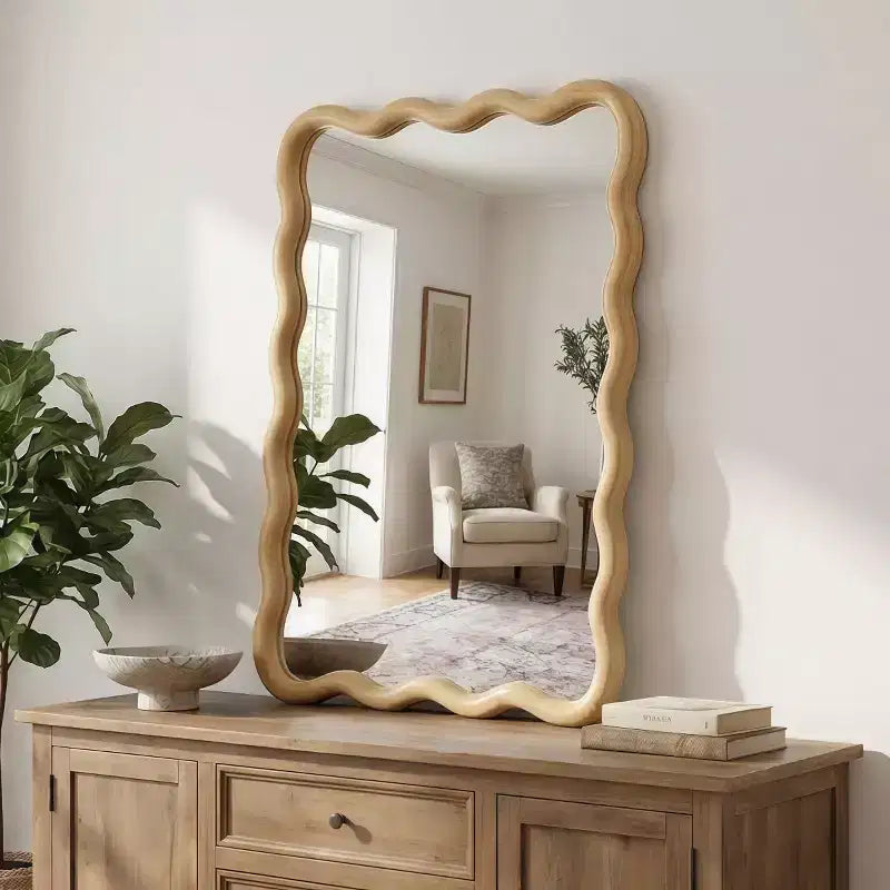 20 x 30 Rectangular Decorative Wall Mirror with Solid Wood Frame, Accent Vanity Mirror for Bathroom or Entryway