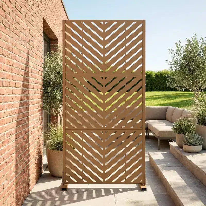 Outdoor Metal Privacy Screen Freestanding Fence Panels for Garden Patio Deck Yard 59H x 30W/60W, 72H x 35W/47W/70W/94W