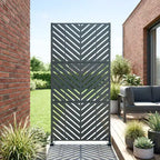 Freistehende Sichtschutzzaunpaneele aus Metall für den Außenbereich, Garten, Terrasse, Veranda und Hof, 59H x 30W/60W, 72H x 35W/47W/70W/94W