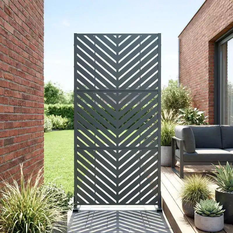 Outdoor Metal Privacy Screen Freestanding Fence Panels for Garden Patio Deck Yard 59H x 30W/60W, 72H x 35W/47W/70W/94W