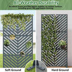 Freistehende Sichtschutzzaunpaneele aus Metall für den Außenbereich, Garten, Terrasse, Veranda und Hof, 59H x 30W/60W, 72H x 35W/47W/70W/94W