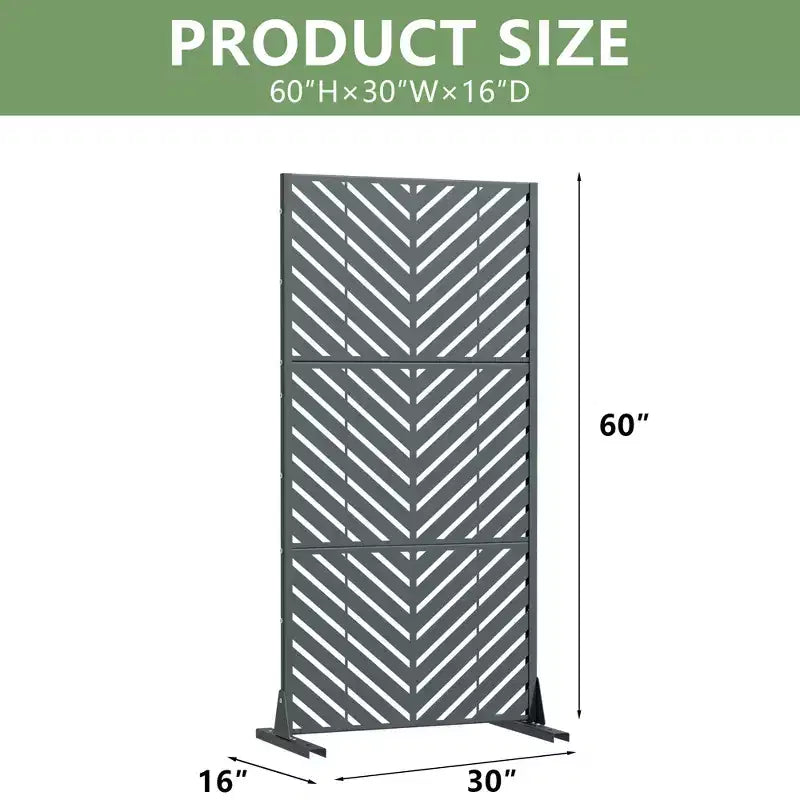 Outdoor Metal Privacy Screen Freestanding Fence Panels for Garden Patio Deck Yard 59H x 30W/60W, 72H x 35W/47W/70W/94W
