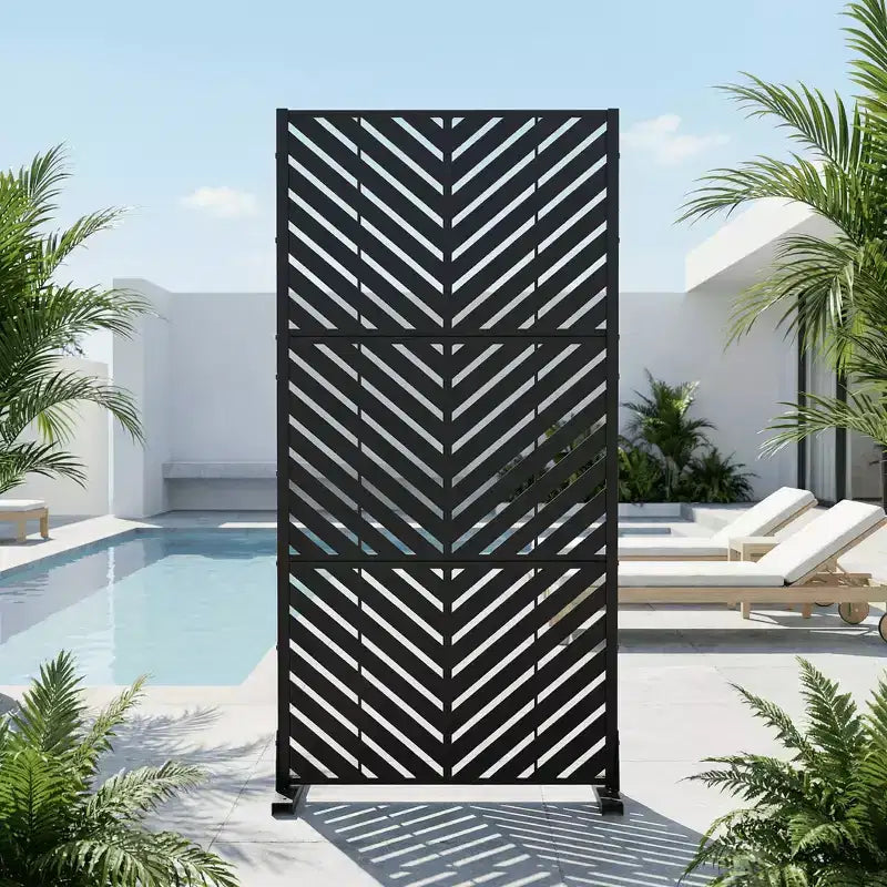 Outdoor Metal Privacy Screen Freestanding Fence Panels for Garden Patio Deck Yard 59H x 30W/60W, 72H x 35W/47W/70W/94W