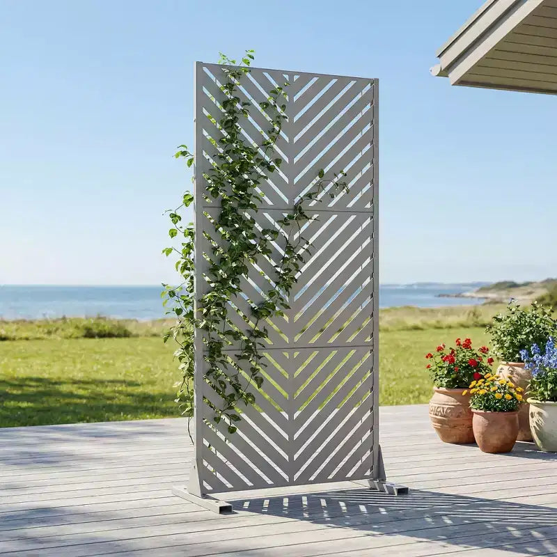Outdoor Metal Privacy Screen Freestanding Fence Panels for Garden Patio Deck Yard 59H x 30W/60W, 72H x 35W/47W/70W/94W