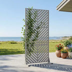 Freistehende Sichtschutzzaunpaneele aus Metall für den Außenbereich, Garten, Terrasse, Veranda und Hof, 59H x 30W/60W, 72H x 35W/47W/70W/94W