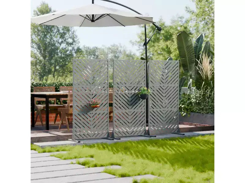Outdoor Metal Privacy Screen Freestanding Fence Panels for Garden Patio Deck Yard 59H x 30W/60W, 72H x 35W/47W/70W/94W