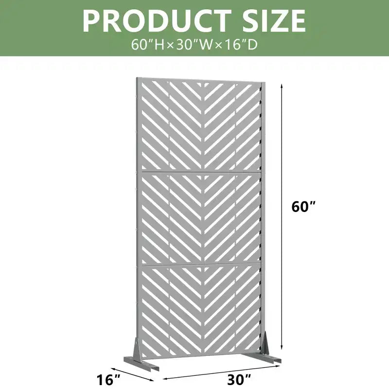 Outdoor Metal Privacy Screen Freestanding Fence Panels for Garden Patio Deck Yard 59H x 30W/60W, 72H x 35W/47W/70W/94W