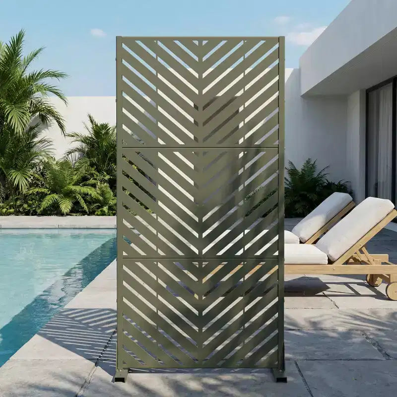 Outdoor Metal Privacy Screen Freestanding Fence Panels for Garden Patio Deck Yard 59H x 30W/60W, 72H x 35W/47W/70W/94W