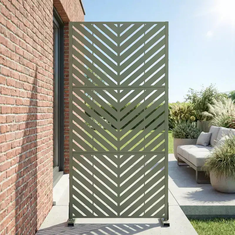 Outdoor Metal Privacy Screen Freestanding Fence Panels for Garden Patio Deck Yard 59H x 30W/60W, 72H x 35W/47W/70W/94W