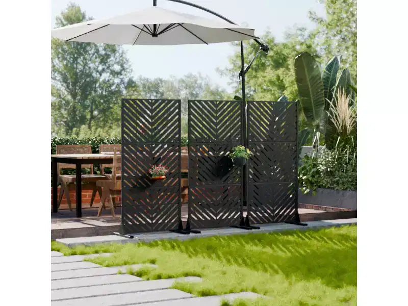 Outdoor Metal Privacy Screen Freestanding Fence Panels for Garden Patio Deck Yard 59H x 30W/60W, 72H x 35W/47W/70W/94W