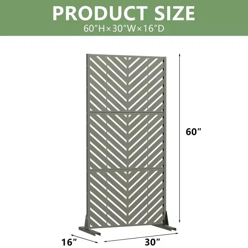 Outdoor Metal Privacy Screen Freestanding Fence Panels for Garden Patio Deck Yard 59H x 30W/60W, 72H x 35W/47W/70W/94W
