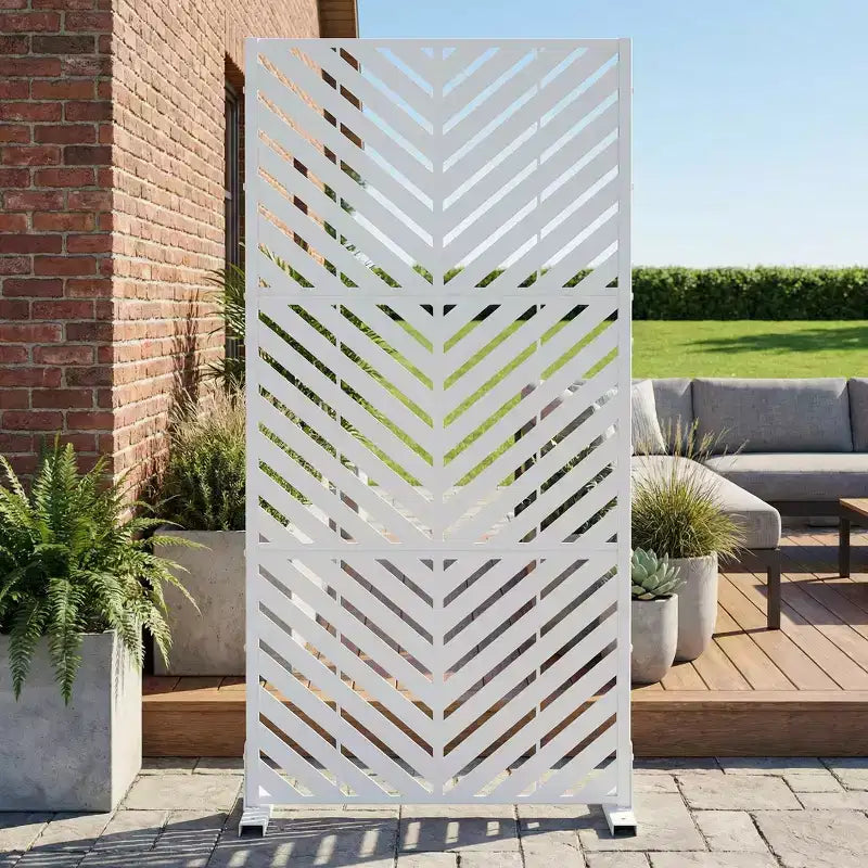 Outdoor Metal Privacy Screen Freestanding Fence Panels for Garden Patio Deck Yard 59H x 30W/60W, 72H x 35W/47W/70W/94W