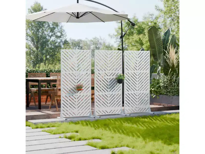 Outdoor Metal Privacy Screen Freestanding Fence Panels for Garden Patio Deck Yard 59H x 30W/60W, 72H x 35W/47W/70W/94W