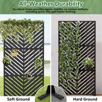 Freistehende Sichtschutzzaunpaneele aus Metall für den Außenbereich, Garten, Terrasse, Veranda und Hof, 59H x 30W/60W, 72H x 35W/47W/70W/94W
