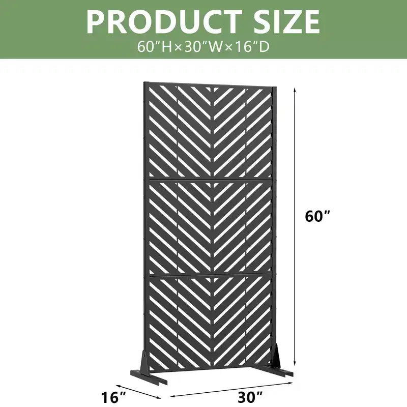 Outdoor Metal Privacy Screen Freestanding Fence Panels for Garden Patio Deck Yard 59H x 30W/60W, 72H x 35W/47W/70W/94W