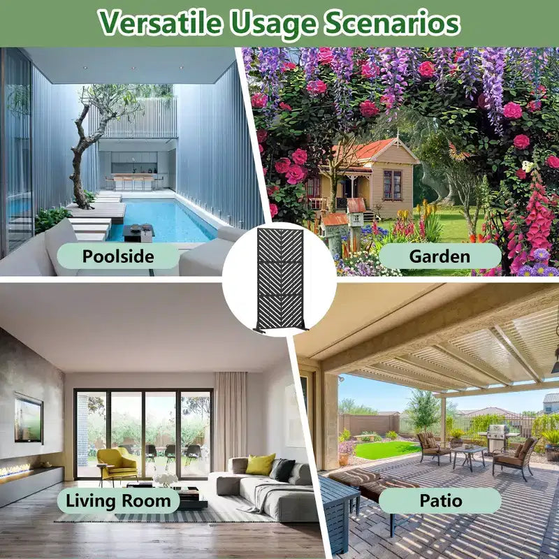 Outdoor Metal Privacy Screen Freestanding Fence Panels for Garden Patio Deck Yard 59H x 30W/60W, 72H x 35W/47W/70W/94W