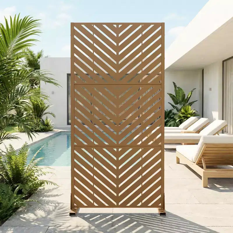 Outdoor Metal Privacy Screen Freestanding Fence Panels for Garden Patio Deck Yard 59H x 30W/60W, 72H x 35W/47W/70W/94W