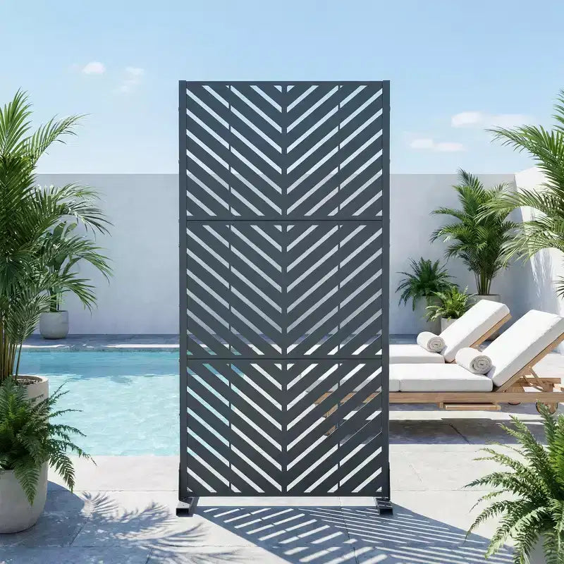 Outdoor Metal Privacy Screen Freestanding Fence Panels for Garden Patio Deck Yard 59H x 30W/60W, 72H x 35W/47W/70W/94W