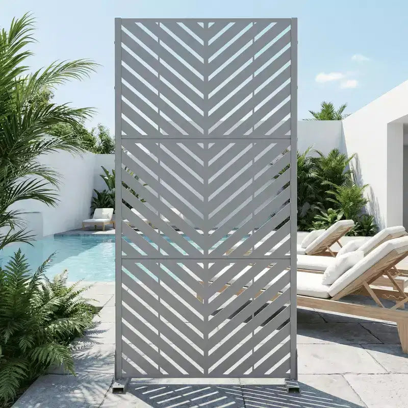 Outdoor Metal Privacy Screen Freestanding Fence Panels for Garden Patio Deck Yard 59H x 30W/60W, 72H x 35W/47W/70W/94W