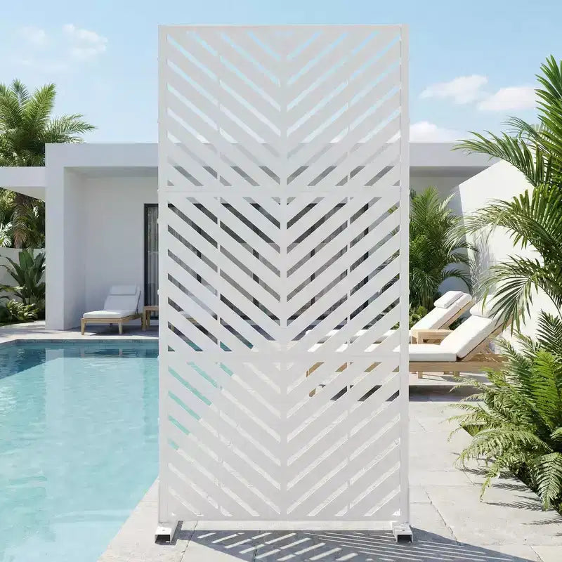 Outdoor Metal Privacy Screen Freestanding Fence Panels for Garden Patio Deck Yard 59H x 30W/60W, 72H x 35W/47W/70W/94W