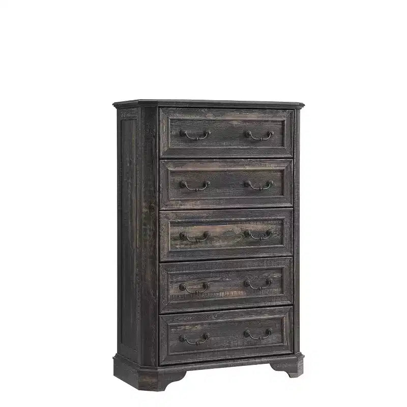 Farmhouse 5 Drawers Dresser, 48 Tall Vintage Chest of Drawers