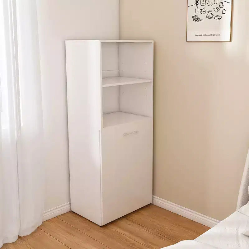 Extendable Desk with Storage Shelves & Casters, Foldable Design for Small Spaces & Offices (White)