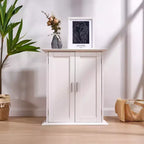 Mobiletto moderno da parete per il bagno con ripiani regolabili, mobiletto da pavimento indipendente per bagno, ingresso e piccoli spazi, bianco
