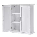 Mobiletto moderno da parete per il bagno con ripiani regolabili, mobiletto da pavimento indipendente per bagno, ingresso e piccoli spazi, bianco