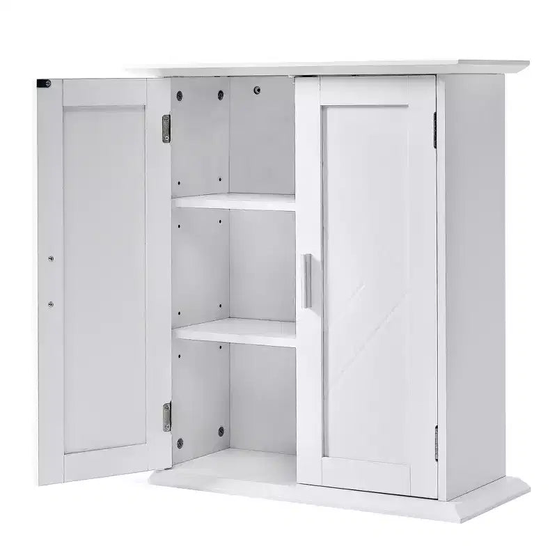 Modern Bathroom Storage Wall Cabinet with Adjustable Shelves, Freestanding Floor Cabinet for Bathroom, Entryway, and Small Spaces, White