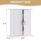 Mobiletto moderno da parete per il bagno con ripiani regolabili, mobiletto da pavimento indipendente per bagno, ingresso e piccoli spazi, bianco