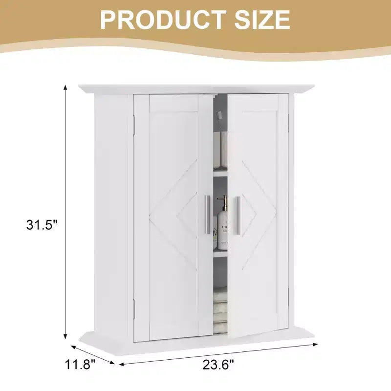 Modern Bathroom Storage Wall Cabinet with Adjustable Shelves, Freestanding Floor Cabinet for Bathroom, Entryway, and Small Spaces, White