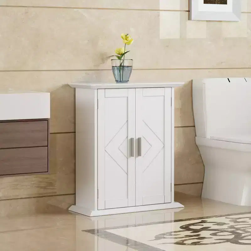 Modern Bathroom Storage Wall Cabinet with Adjustable Shelves, Freestanding Floor Cabinet for Bathroom, Entryway, and Small Spaces, White