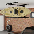 Garage Storage Rack Lift, 4x4 ft Ceiling Mounted Storage Racks, 79 Max Adjustable Height, 350lbs Weight Capacity, Heavy-Duty Metal Ceiling Rack